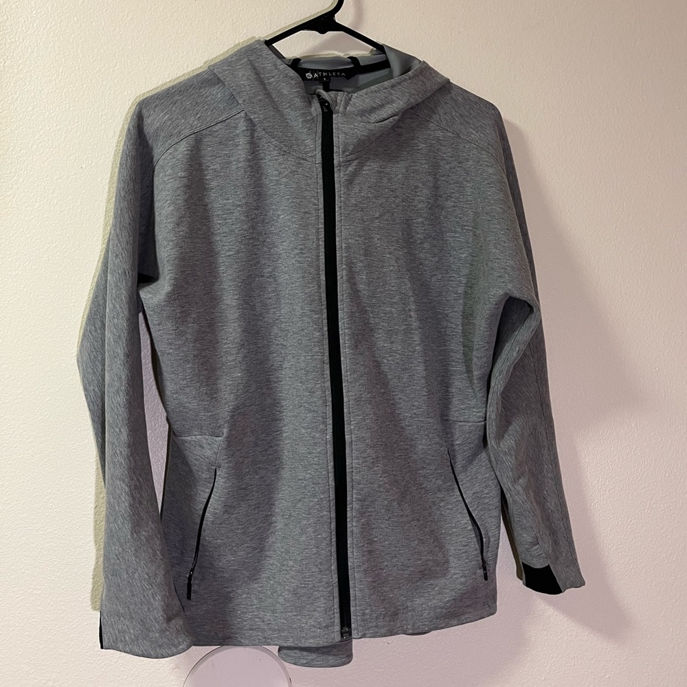Athleta Grey Active Hoodie Full Zip Size S